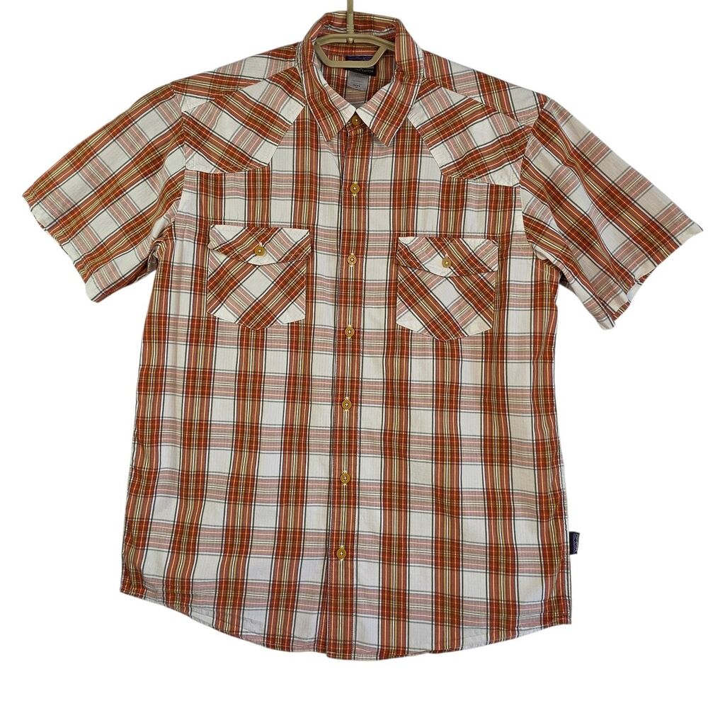 Patagonia A/C Shirt Button Front Camp Organic Cotton Plaid Mens Medium